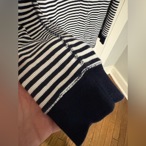 J.Crew Mercantile Striped Waffle Funnelneck Sweatshirt | Nautical Layer | Size M - Picture 8 of 13